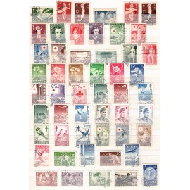 Finland - Planche med forskellige stemplede frimærker og sæt.